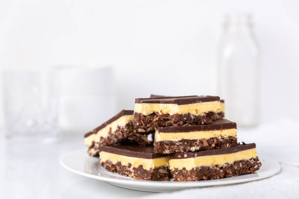 istock A small plate of Nanaimo bars - a traditional Canadian dessert 1337465310