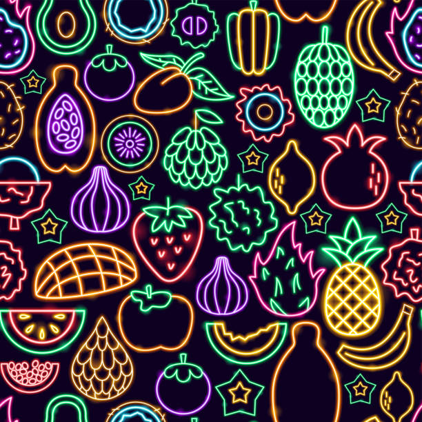 トロピカルフルーツシームレスパターン - mangosteen fruit tropical fruit backgrounds点のイラスト素材／クリップアート素材／マンガ素材／アイコン素材