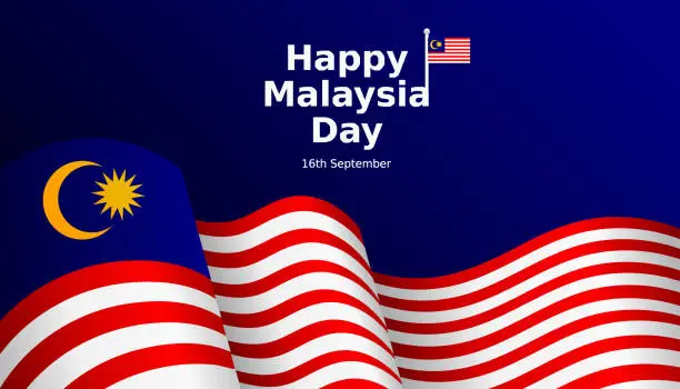 Vector illustration of happy malaysia day vector illustration flat design