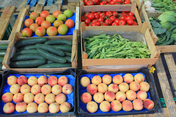 istock Fresh fruit and vegetable on farmers market 1337474093