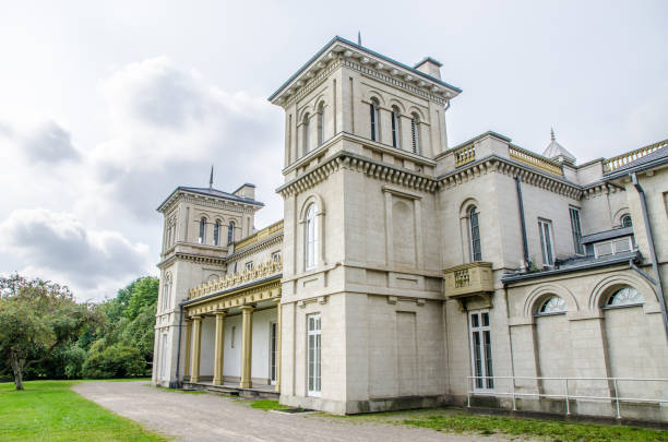 Facade of Dundurn Castle in Hamilton during summer day