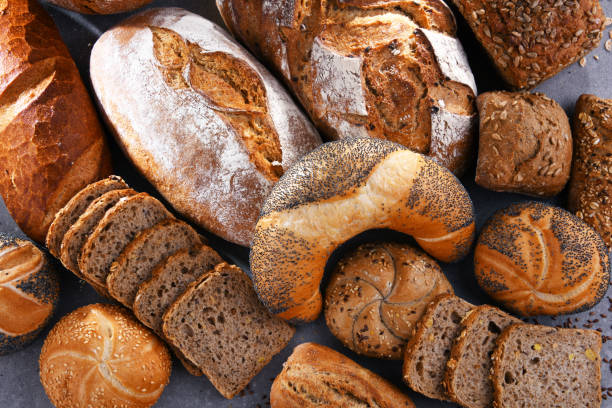 istock Assorted bakery products including loafs of bread and rolls 1337483857