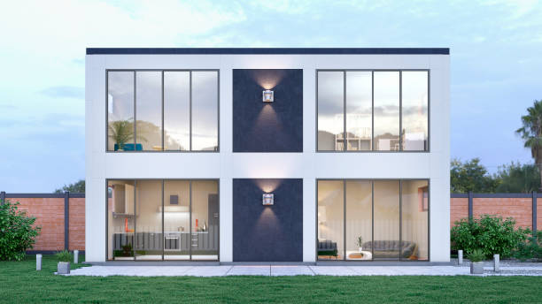 istock Luxury modular house exterior. 3d illustration 1337486944