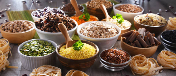 istock Composition with different kinds of dry food products 1337490784