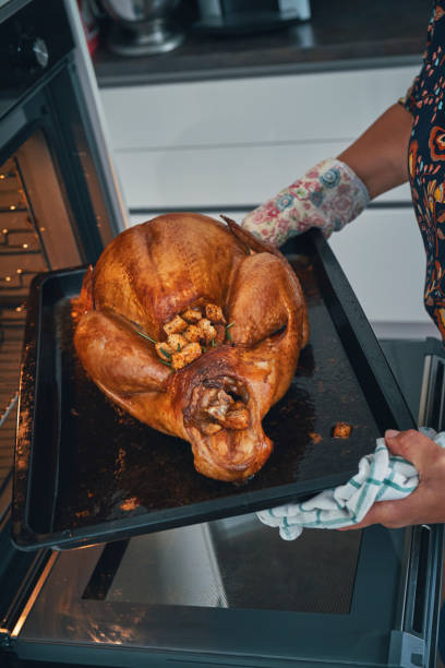 istock Roasting Turkey in the Oven for Holiday Dinner 1337492363