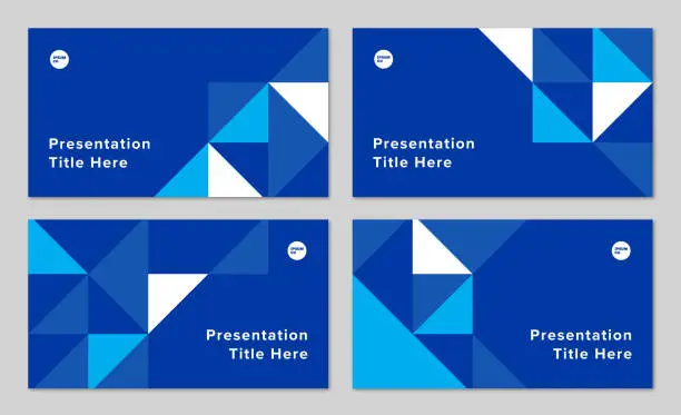 Vector illustration of Set of presentation title slide design layouts with geometric triangle graphics