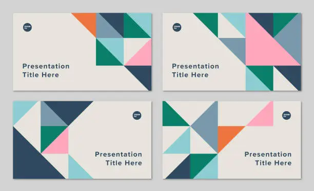 Vector illustration of Set of presentation title slide design layouts with geometric triangle graphics