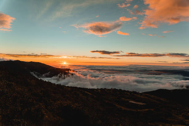 istock Sunset in the distant mountains 1337499907