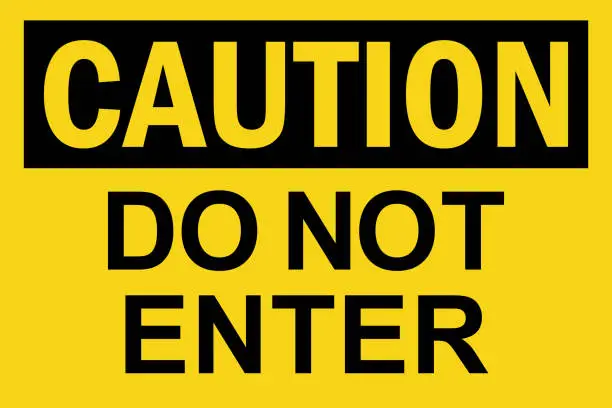 Vector illustration of Do not enter caution sign.