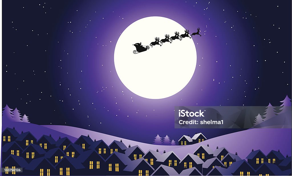 Santa s Night Ride - clipart vectoriel de Ciel libre de droits