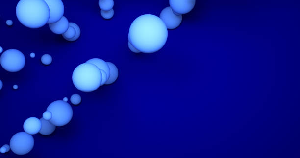 istock Abstract blue background with dynamic 3d spheres. blue and black balloons on a blue background. 1337506133
