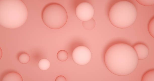 istock Abstract peach background with dynamic 3d spheres. pink and peach balls on a pink background. 1337506178