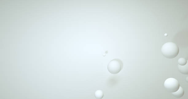 istock Abstract gray background with dynamic 3d spheres. white balloons on a gray background. 1337508249