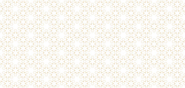 Subtle minimalist geometric floral pattern. Golden abstract seamless texture Subtle minimalist geometric floral pattern. Golden abstract seamless texture with small flower shapes, tiny triangles. Minimal white and gold background. Modern luxury ornament. Trendy repeat design boho background stock illustrations