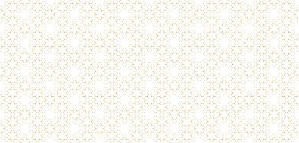 Vector illustration of Subtle minimalist geometric floral pattern. Golden abstract seamless texture