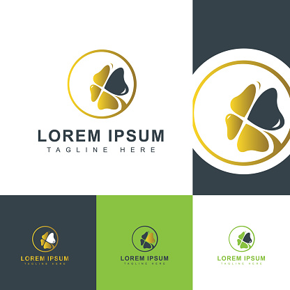 nature elements simple green clover leaf logo design vector illustrations