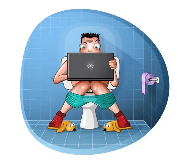 Vector illustration of Working Wirelessly