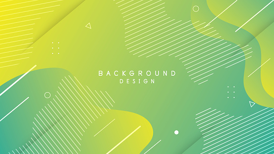 Abstract green gradient fluid wave background with geometric shape. Modern futuristic background. Can be use for landing page, book covers, brochures, flyers, magazines, any brandings, banners, headers, presentations, and wallpaper backgrounds