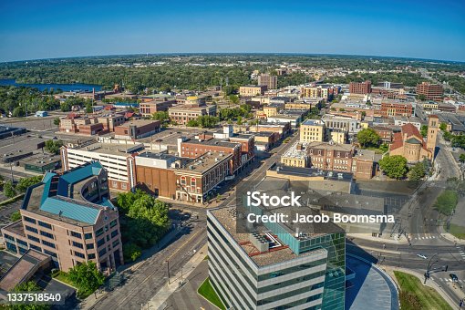 istock Aerial View of Downtown St. Cloud, Minnesota during Summer 1337518540