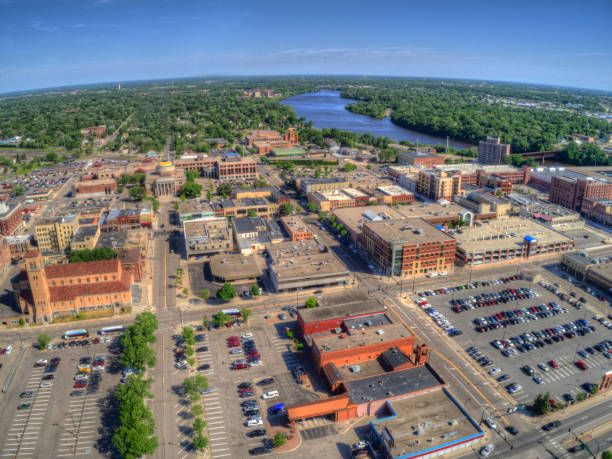St. Cloud is a City in Central Minnesota on the Mississippi River with a University stock photo