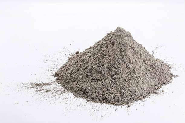 istock Cement dust pile on isolated white background, construction material. 1337520258