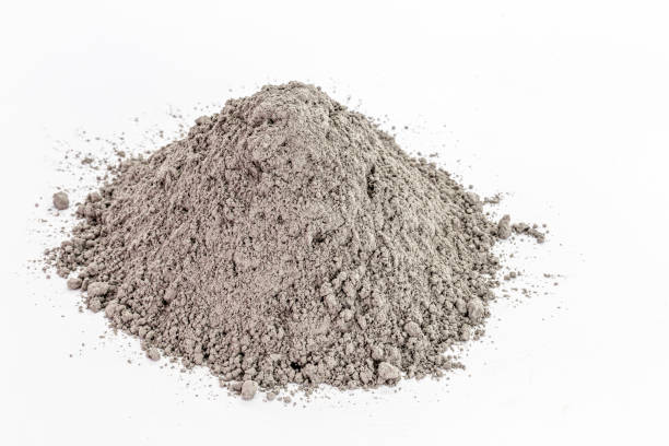 istock Cement dust pile on isolated white background, construction material. 1337520262