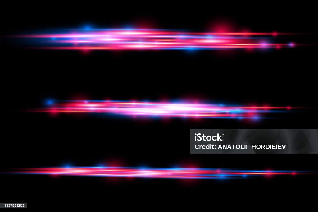 Red Yellow Blue Line Rays Red Blue Motion Line Horizontal Light Rays Stock Illustration ...