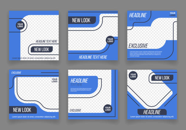 příspěvky na sociálních médiích a webové internetové reklamy. - sociální problém fotky stock ilustrace