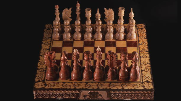 istock Chess game with randomly placed pieces on the chessboard, timelapse 1337522691