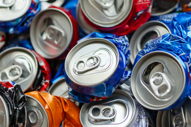 istock recycle aluminum metal crushed can waste background 1337523278