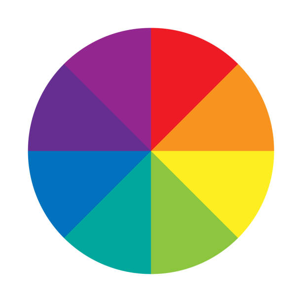 цветовой круг на белом фоне. знак выбора цветов круга. плоская векторная иконка для рисования, рисования приложений и веб-сайтов. - primary colours stock illustrations