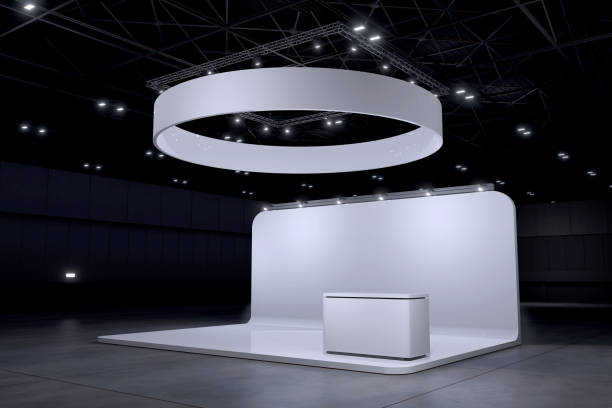 istock Exhibition stand for mockup and Corporate identity,Display design.Empty booth Design.Retail booth elements in Exhibition hall.booth Design trade show.Blank Booth system of Graphic Resources.3d render. 1337532094