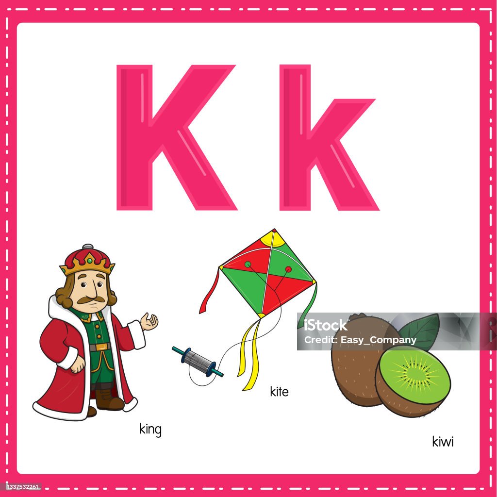 Un K Vector Illustration For Learning The Letter K In Both Lowercase And ...