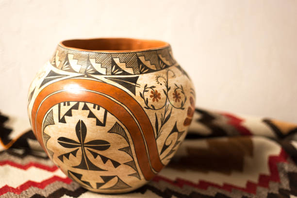 istock Antique Pueblo Pot and Navajo Rug 1337532920