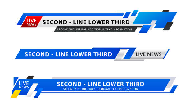 tytuł nagłówka filmu/dolny trzeci szablon wiadomości - lower third stock illustrations