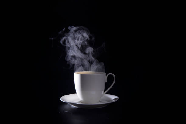 istock hot coffee with smoke in white cup 1337549327