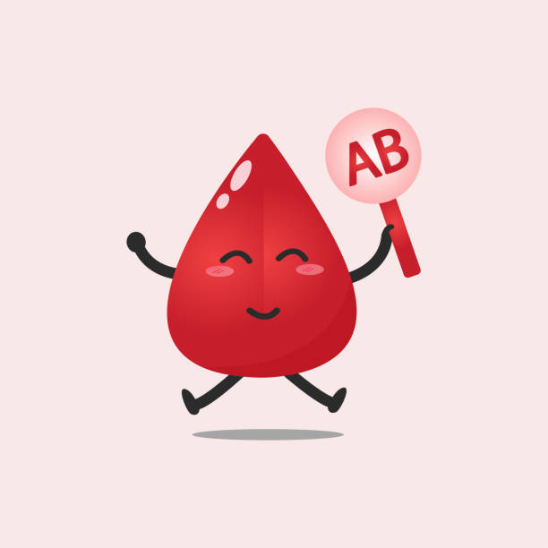 ilustraciones, imágenes clip art, dibujos animados e iconos de stock de mascota del tipo de sangre ab - blood blood donation blood cell drop