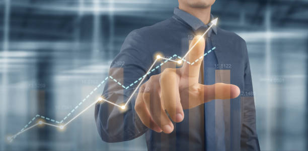 istock Businessman plan graph growth increase of chart positive indicators 1337552470
