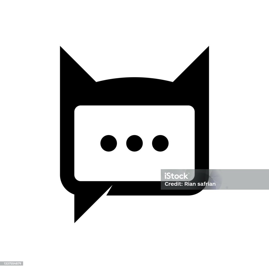 Chat Bat Icon Character Bat With Chat Vector Stock Illustration - Download Image Now - Animal ...