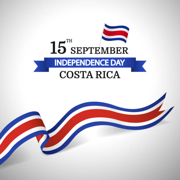 unabhängigkeitstag in costa rica. - independence stock-grafiken, -clipart, -cartoons und -symbole