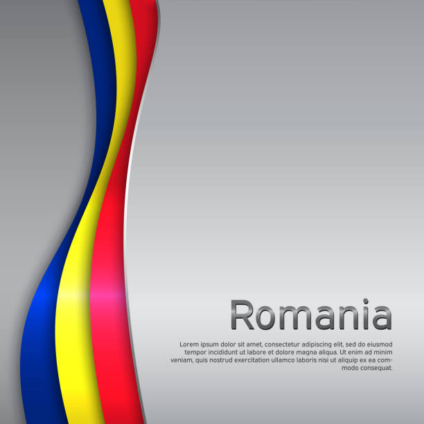ilustraciones, imágenes clip art, dibujos animados e iconos de stock de abstracto ondeando la bandera de rumania. estilo de corte de papel. fondo de metal creativo para un diseño de tarjetas patriótico y festivo. cartel nacional. portada patriótica rumana estatal, folleto, folleto. diseño vectorial tricolor - romania romanian culture romanian flag flag