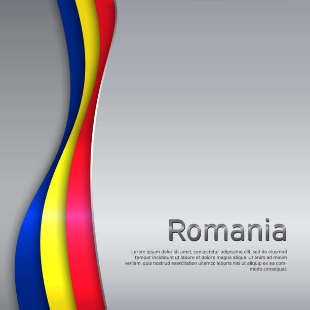 illustrazioni stock, clip art, cartoni animati e icone di tendenza di bandiera astratta che sventola la romania. stile di taglio della carta. sfondo in metallo creativo per un design patriottico e festivo delle carte. poster nazionale. copertina patriottica rumena di stato, opuscolo, volantino. design vettoriale tricolore - romania romanian culture romanian flag flag