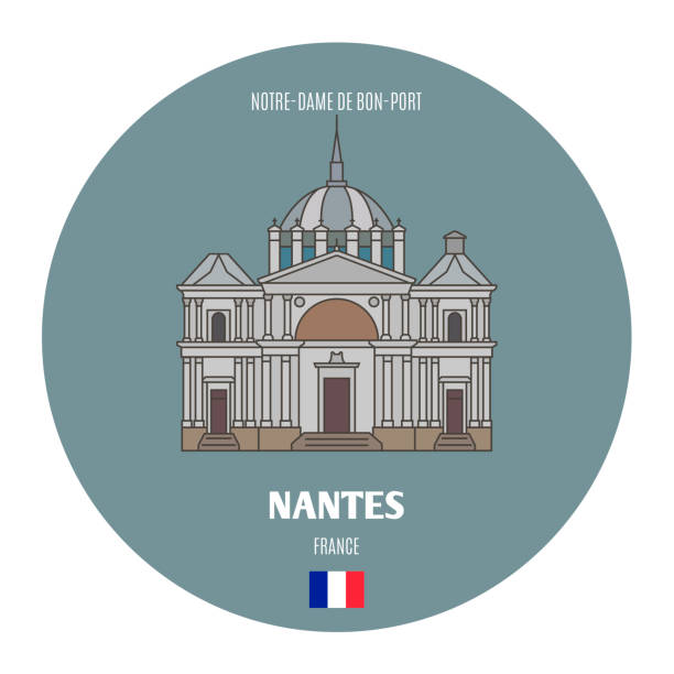 notre-dame de bon-port in nantes, france - nantes 幅插畫檔、美工圖案、卡通及圖標