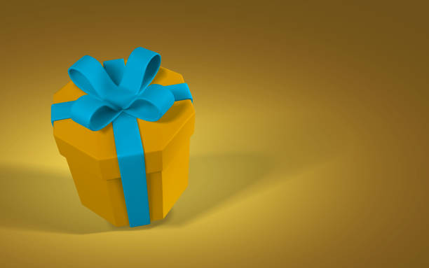 istock 3D render and draw by mesh realistic gift box with bow and ribbon. Paper box with shadow. Vector illustration 1337560881