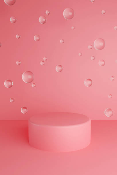 istock Pastel pink minimal 3d background. Poster design with studio podium platform. Abstract 3d render. Minimal stage for business concept. 1337571909