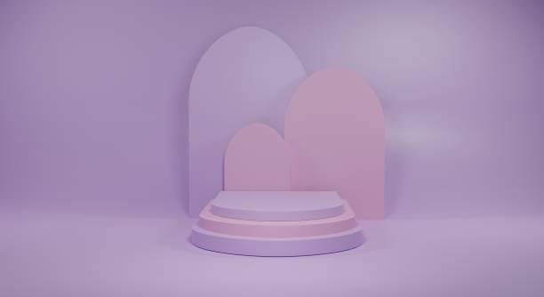 istock purple and pink podium on purple background 3d rendered 1337573246
