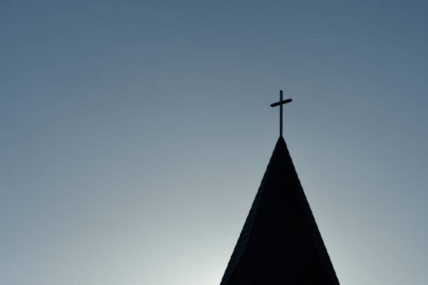 istock Silhouette of church tower 1337579009
