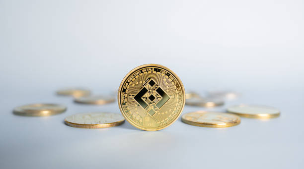 바이넌스 bnb 암호화폐 코인 클로즈업 - binance tr 뉴스 사진 이미지