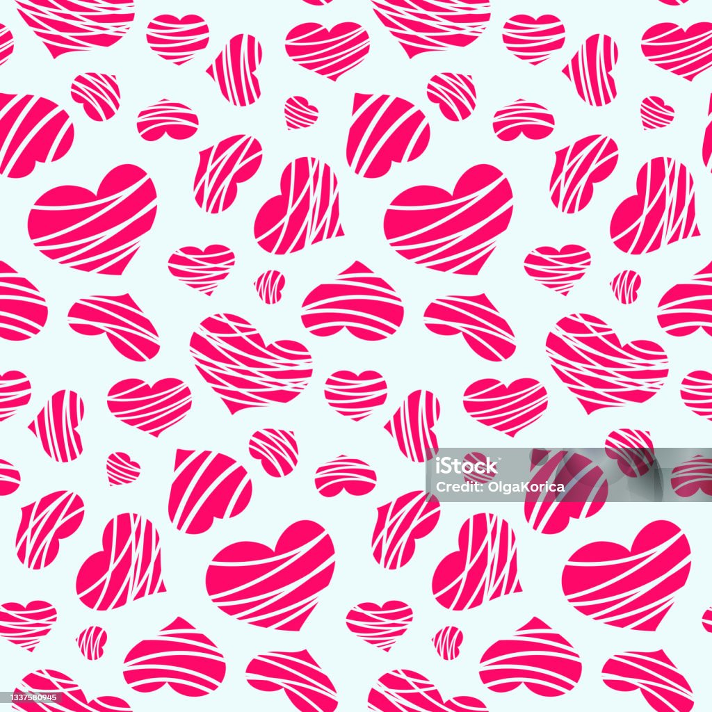 Gift Heart Pattern Heart Shape Seamless Pattern Wedding Invitation Design Repeating ...
