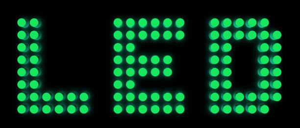 istock LED Dotted Font - Green 3D Illustration - Isolated On Black Background 1337584739